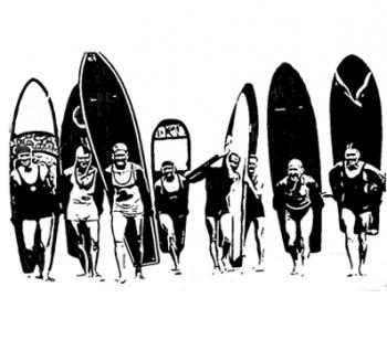 Illustration vintage paddle pour sérigraphie