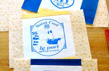 tissu et illustration pour plage de saint jacut